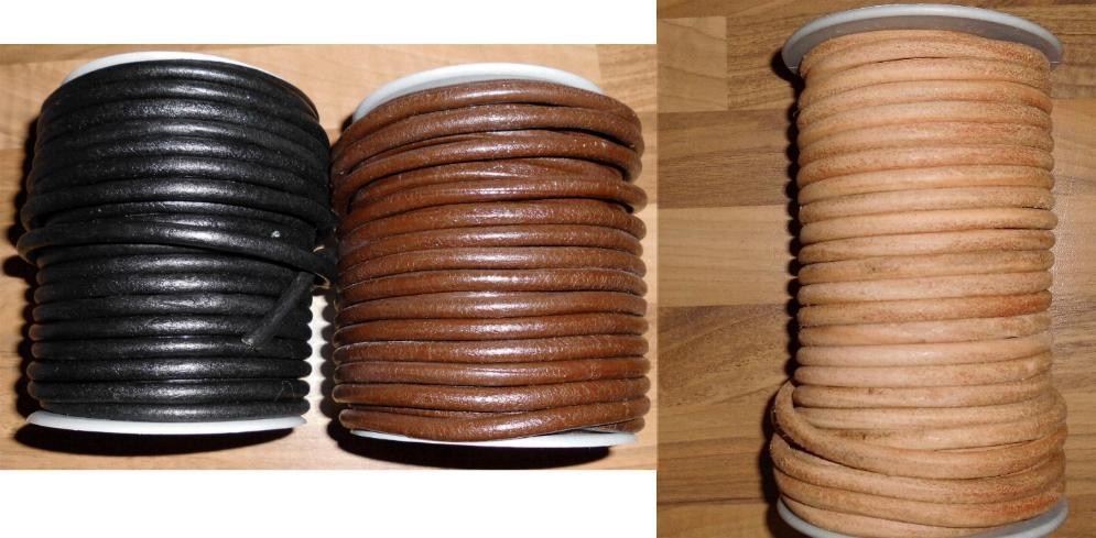 Lederschnur 6 mm Leder Rundschnur Lederriemen Lederband Rind-Büffelleder