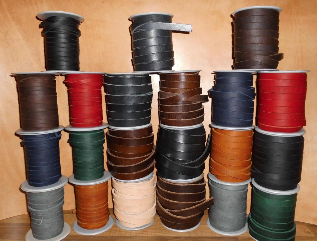 Lederriemen 8 bis 20mm Breit Hundeleine Halsband Zaumzeug 1 3 5 10m Stärke 3,8mm